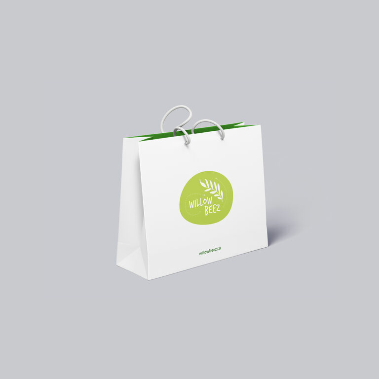 Mockup of a shopping bag with a company's logo